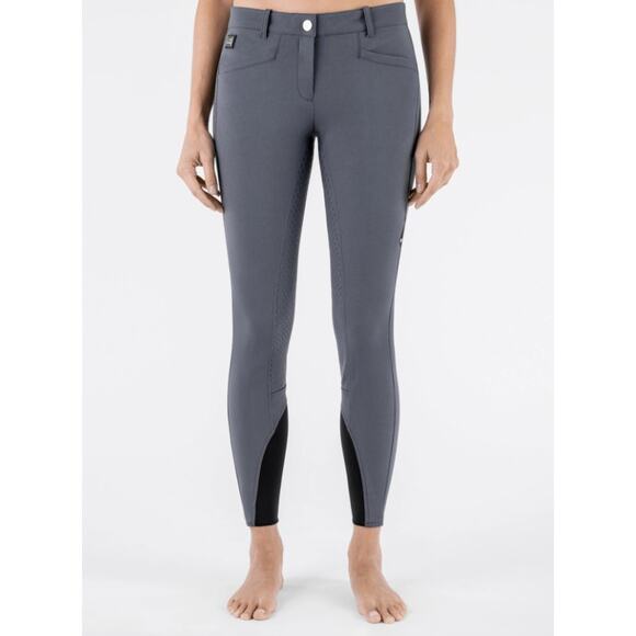 Equiline Cedar Pants Gray Full Grip Breeches Zipped Pocket Skinny Size 44 US M - Picture 1 of 8